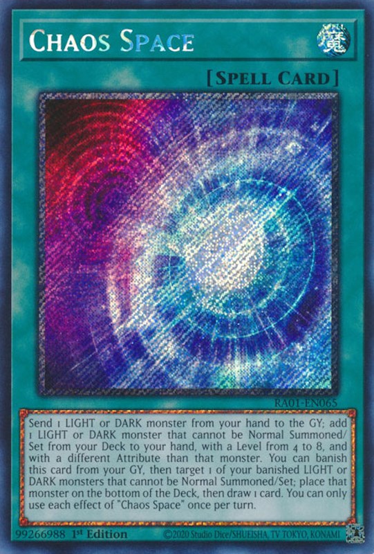 Chaos Space [RA01-EN065] Platinum Secret Rare | The CG Realm