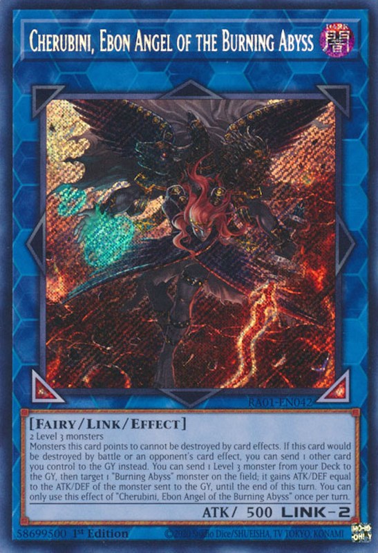 Cherubini, Ebon Angel of the Burning Abyss [RA01-EN042] Secret Rare | The CG Realm