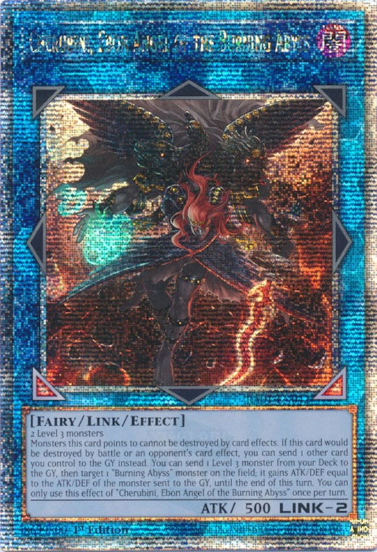 Cherubini, Ebon Angel of the Burning Abyss [RA01-EN042] Quarter Century Secret Rare | The CG Realm