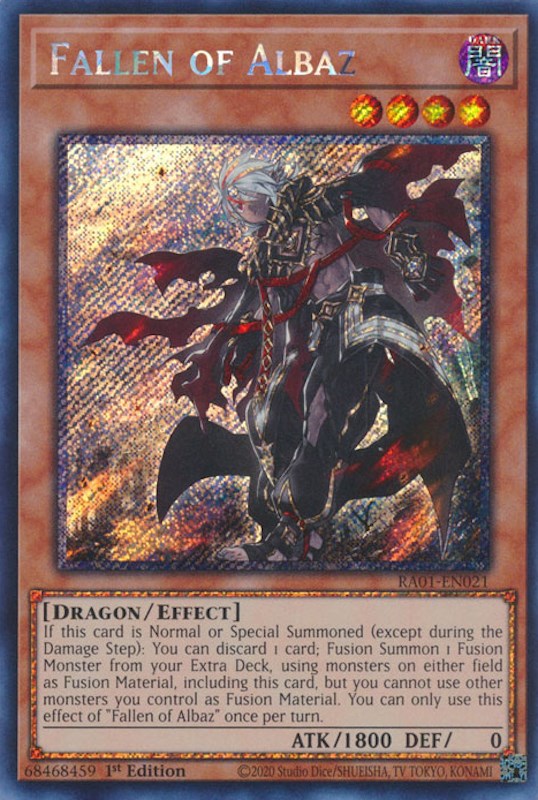 Fallen of Albaz [RA01-EN021] Platinum Secret Rare | The CG Realm