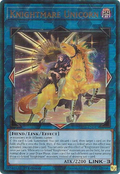 Knightmare Unicorn (Alternate Art) [RA01-EN043] Prismatic Ultimate Rare | The CG Realm