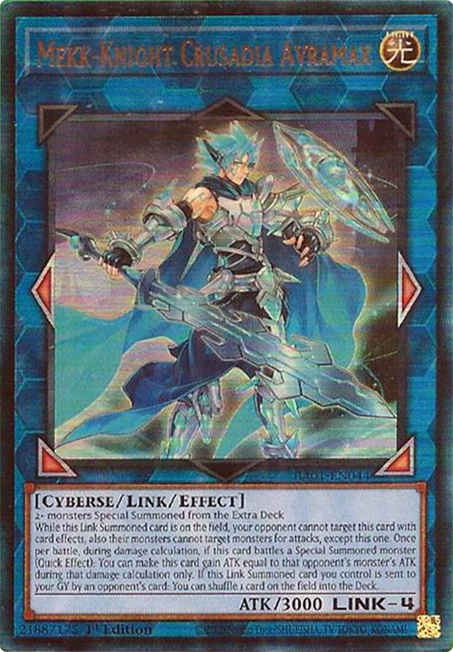 Mekk-Knight Crusadia Avramax [RA01-EN044] Prismatic Ultimate Rare | The CG Realm