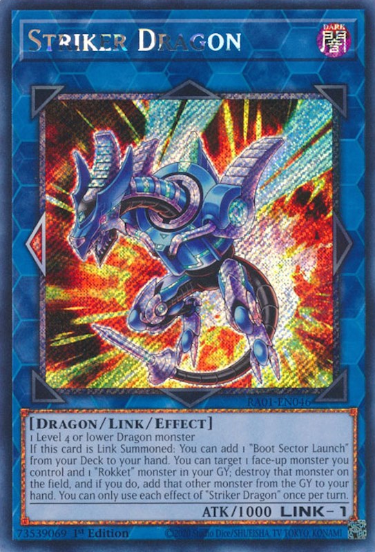 Striker Dragon [RA01-EN046] Platinum Secret Rare | The CG Realm