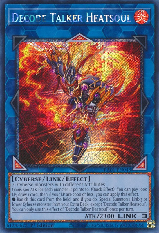 Decode Talker Heatsoul [RA01-EN048] Platinum Secret Rare | The CG Realm