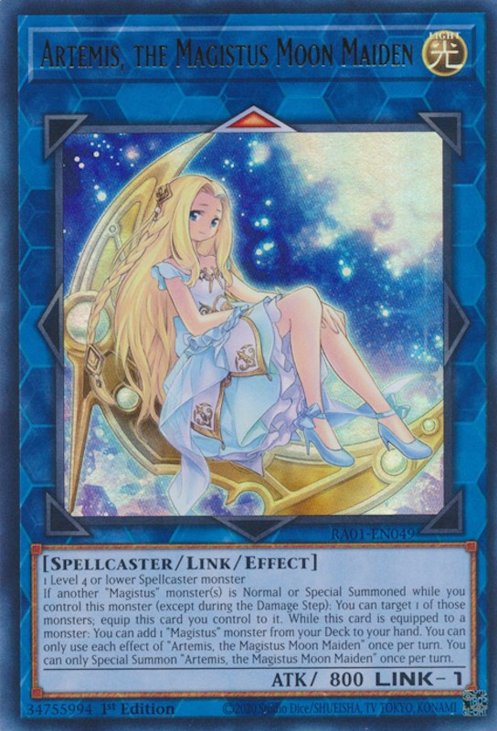 Artemis, the Magistus Moon Maiden [RA01-EN049] Ultra Rare | The CG Realm