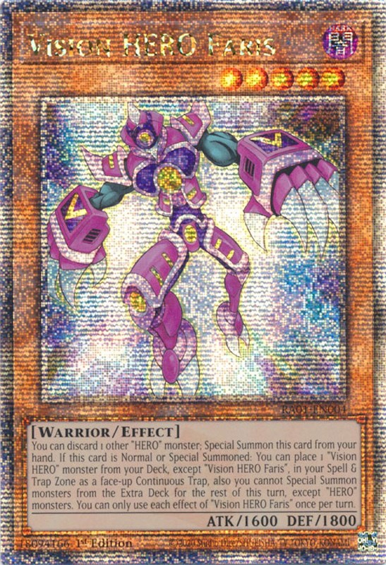 Vision HERO Faris [RA01-EN004] Quarter Century Secret Rare | The CG Realm