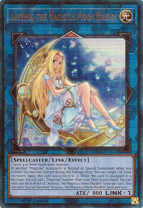 Artemis, the Magistus Moon Maiden [RA01-EN049] Prismatic Ultimate Rare | The CG Realm