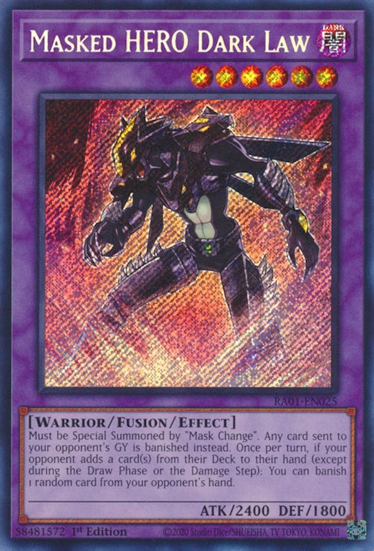 Masked HERO Dark Law [RA01-EN025] Secret Rare | The CG Realm