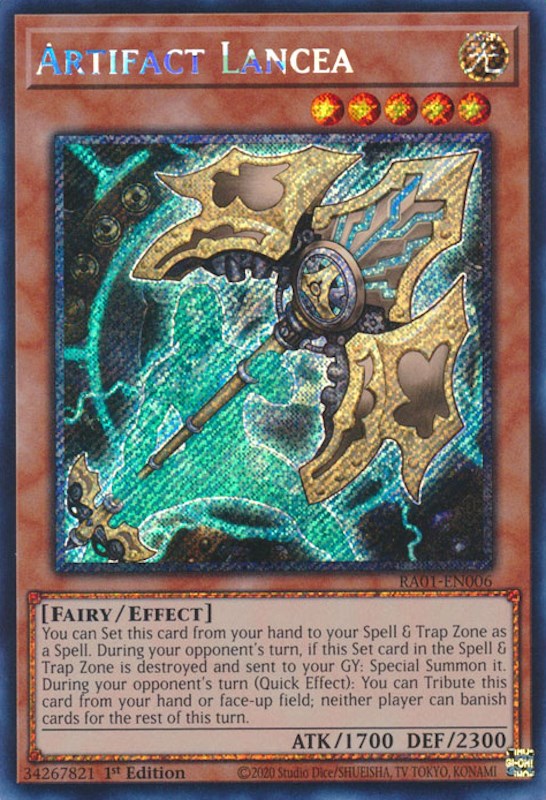 Artifact Lancea [RA01-EN006] Platinum Secret Rare | The CG Realm