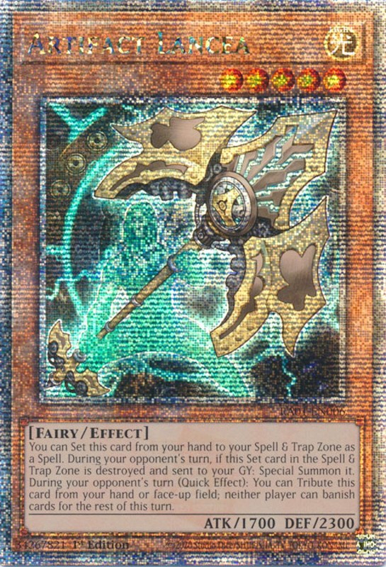 Artifact Lancea [RA01-EN006] Quarter Century Secret Rare | The CG Realm