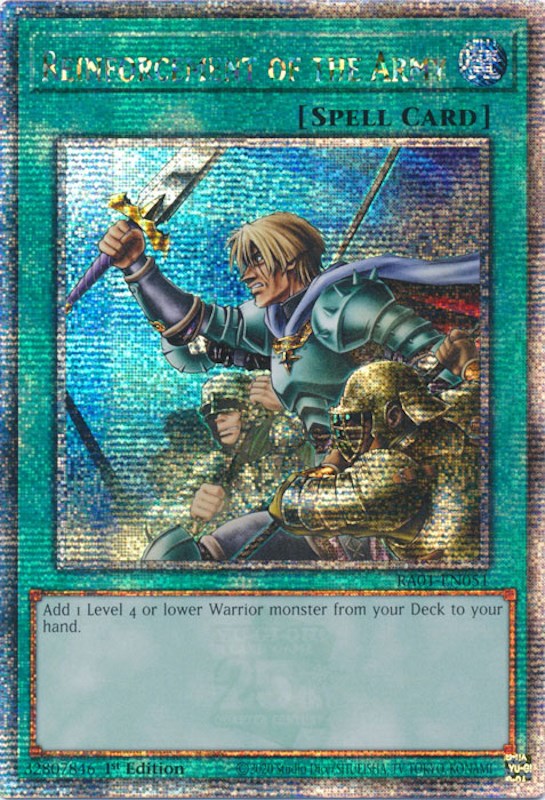 Reinforcement of the Army [RA01-EN051] Quarter Century Secret Rare | The CG Realm