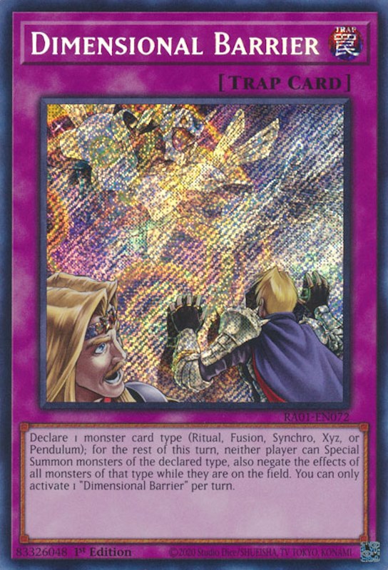 Dimensional Barrier [RA01-EN072] Secret Rare | The CG Realm