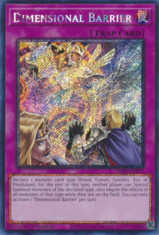 Dimensional Barrier [RA01-EN072] Platinum Secret Rare | The CG Realm