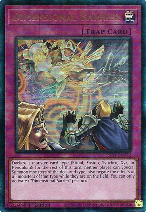 Dimensional Barrier [RA01-EN072] Prismatic Ultimate Rare | The CG Realm