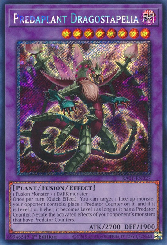 Predaplant Dragostapelia [RA01-EN027] Platinum Secret Rare | The CG Realm