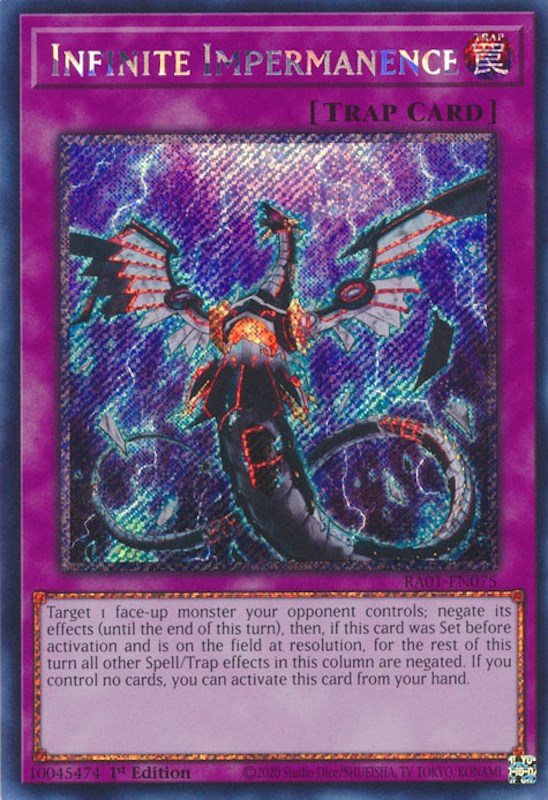 Infinite Impermanence [RA01-EN075] Platinum Secret Rare | The CG Realm