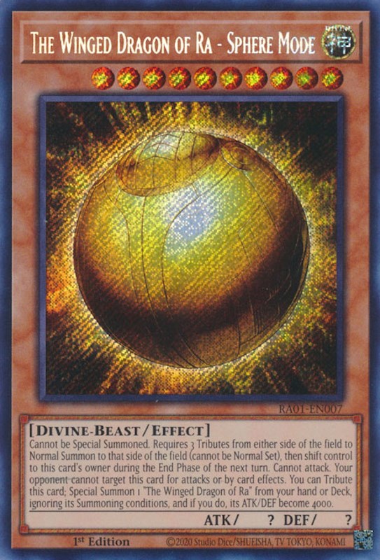 The Winged Dragon of Ra - Sphere Mode [RA01-EN007] Secret Rare | The CG Realm