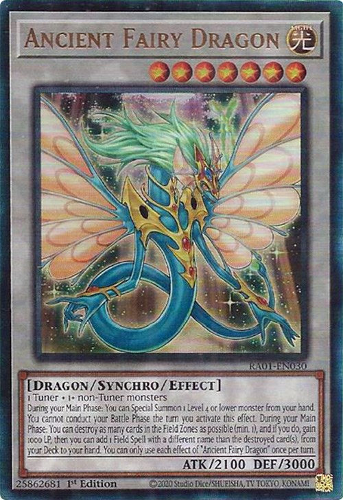 Ancient Fairy Dragon [RA01-EN030] Prismatic Ultimate Rare | The CG Realm