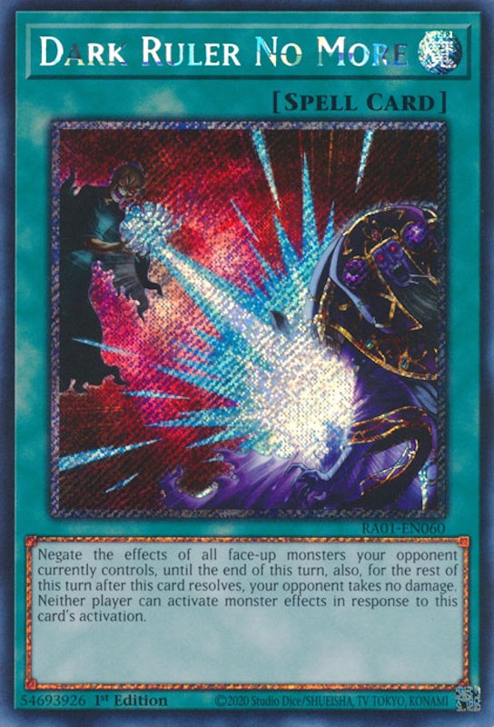 Dark Ruler No More [RA01-EN060] Platinum Secret Rare | The CG Realm