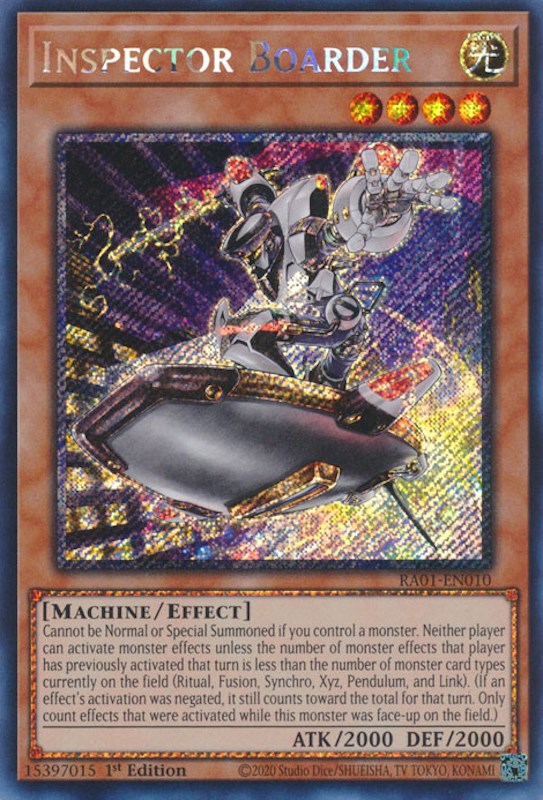 Inspector Boarder [RA01-EN010] Platinum Secret Rare | The CG Realm