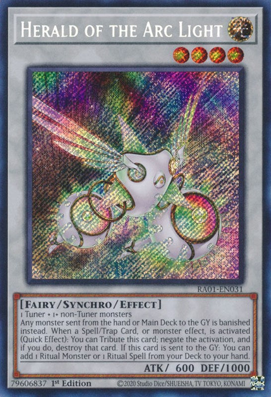 Herald of the Arc Light [RA01-EN031] Secret Rare | The CG Realm