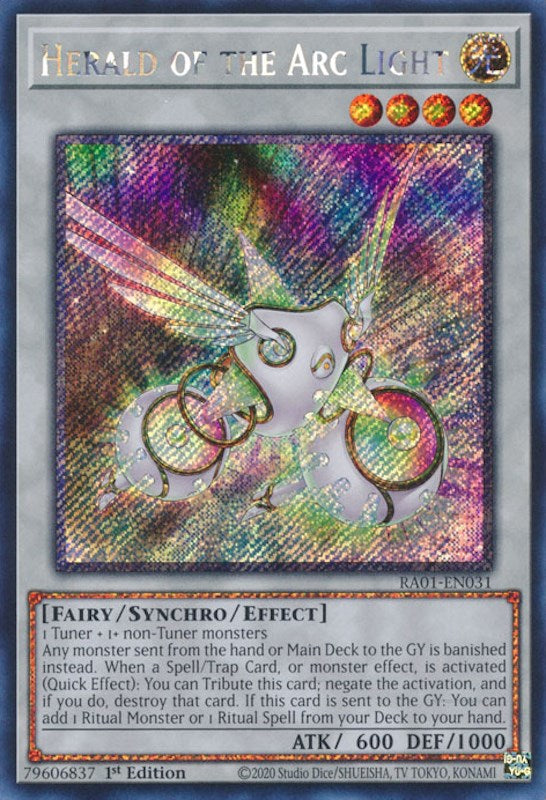 Herald of the Arc Light [RA01-EN031] Platinum Secret Rare | The CG Realm