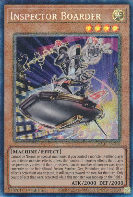 Inspector Boarder [RA01-EN010] Prismatic Collector's Rare | The CG Realm