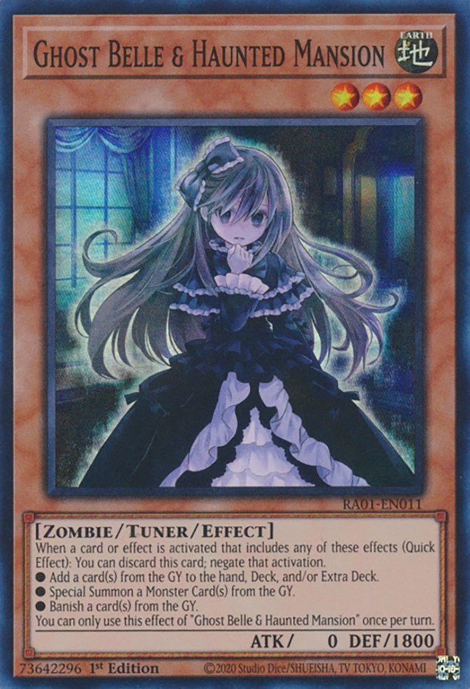 Ghost Belle & Haunted Mansion [RA01-EN011] Super Rare | The CG Realm