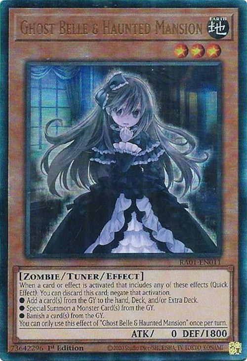 Ghost Belle & Haunted Mansion [RA01-EN011] Prismatic Ultimate Rare | The CG Realm