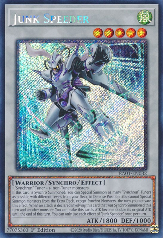 Junk Speeder [RA01-EN032] Platinum Secret Rare | The CG Realm