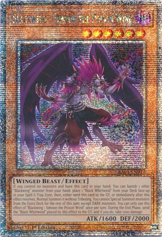 Blackwing - Simoon the Poison Wind [RA01-EN012] Quarter Century Secret Rare | The CG Realm