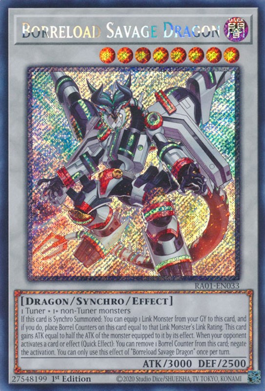 Borreload Savage Dragon [RA01-EN033] Platinum Secret Rare | The CG Realm