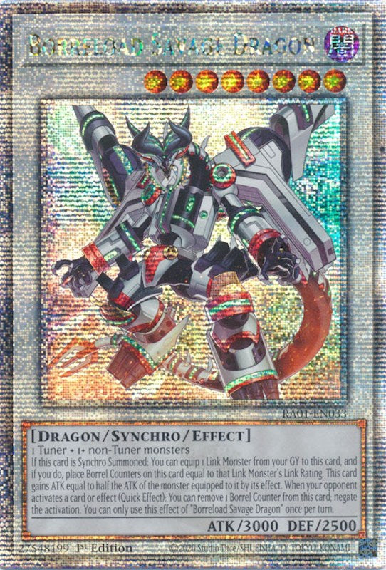 Borreload Savage Dragon [RA01-EN033] Quarter Century Secret Rare | The CG Realm