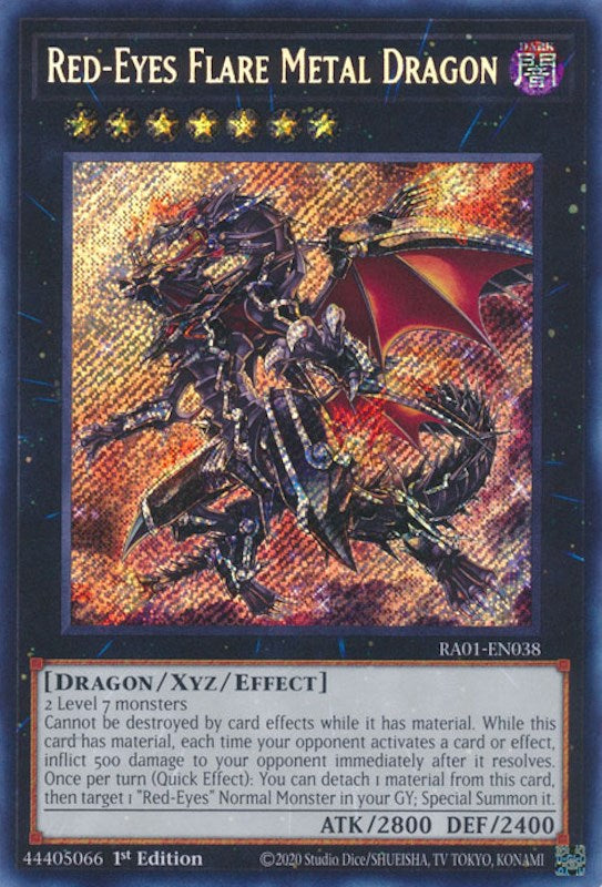 Red-Eyes Flare Metal Dragon [RA01-EN038] Secret Rare | The CG Realm