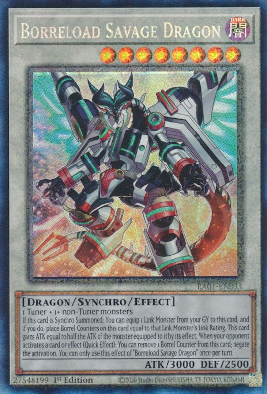 Borreload Savage Dragon [RA01-EN033] Prismatic Collector's Rare | The CG Realm