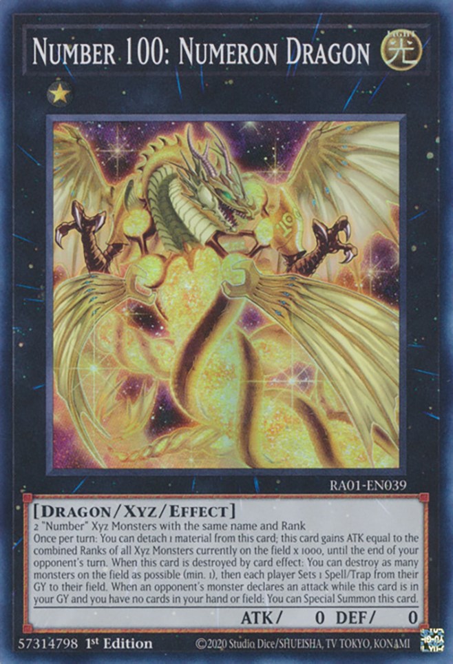 Number 100: Numeron Dragon [RA01-EN039] Super Rare | The CG Realm