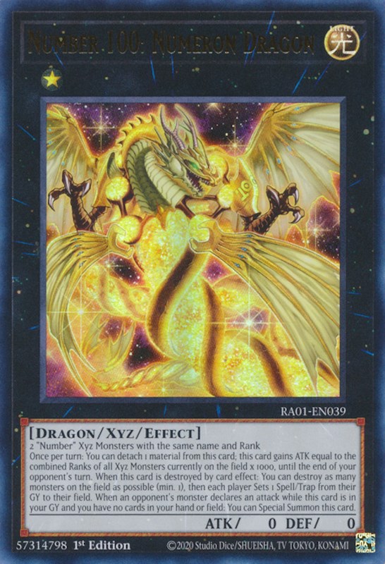 Number 100: Numeron Dragon [RA01-EN039] Ultra Rare | The CG Realm