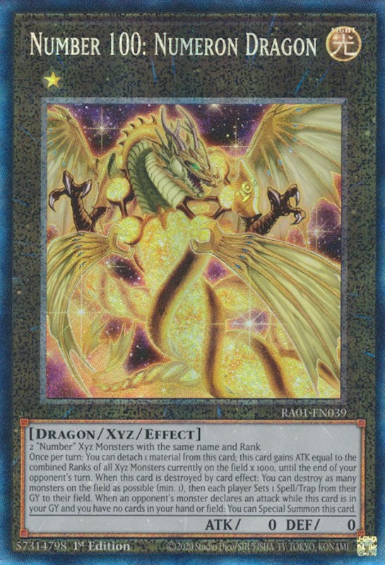 Number 100: Numeron Dragon [RA01-EN039] Prismatic Collector's Rare | The CG Realm