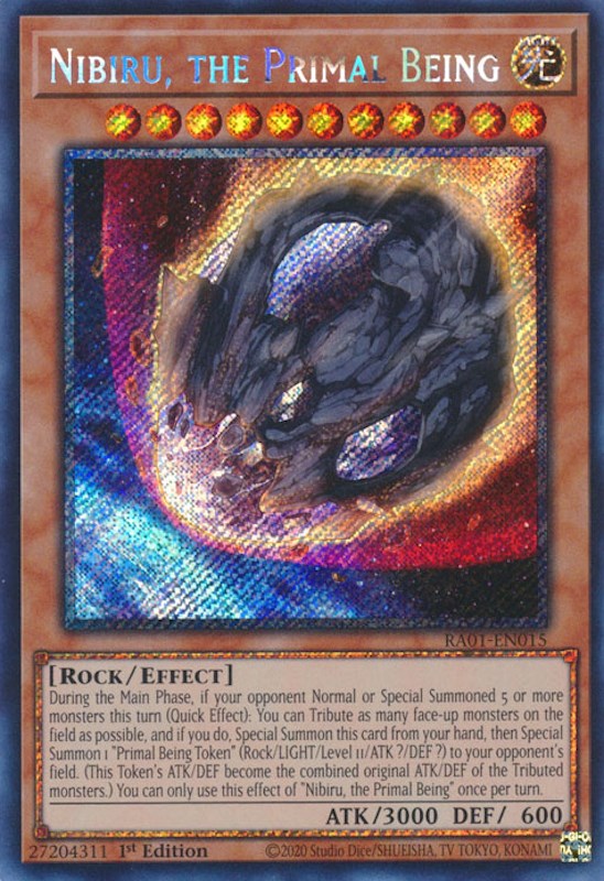 Nibiru, the Primal Being [RA01-EN015] Platinum Secret Rare | The CG Realm