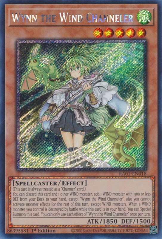 Wynn the Wind Channeler [RA01-EN018] Platinum Secret Rare | The CG Realm