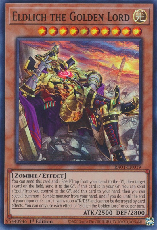 Eldlich the Golden Lord (Alternate Art) [RA01-EN019] Super Rare | The CG Realm