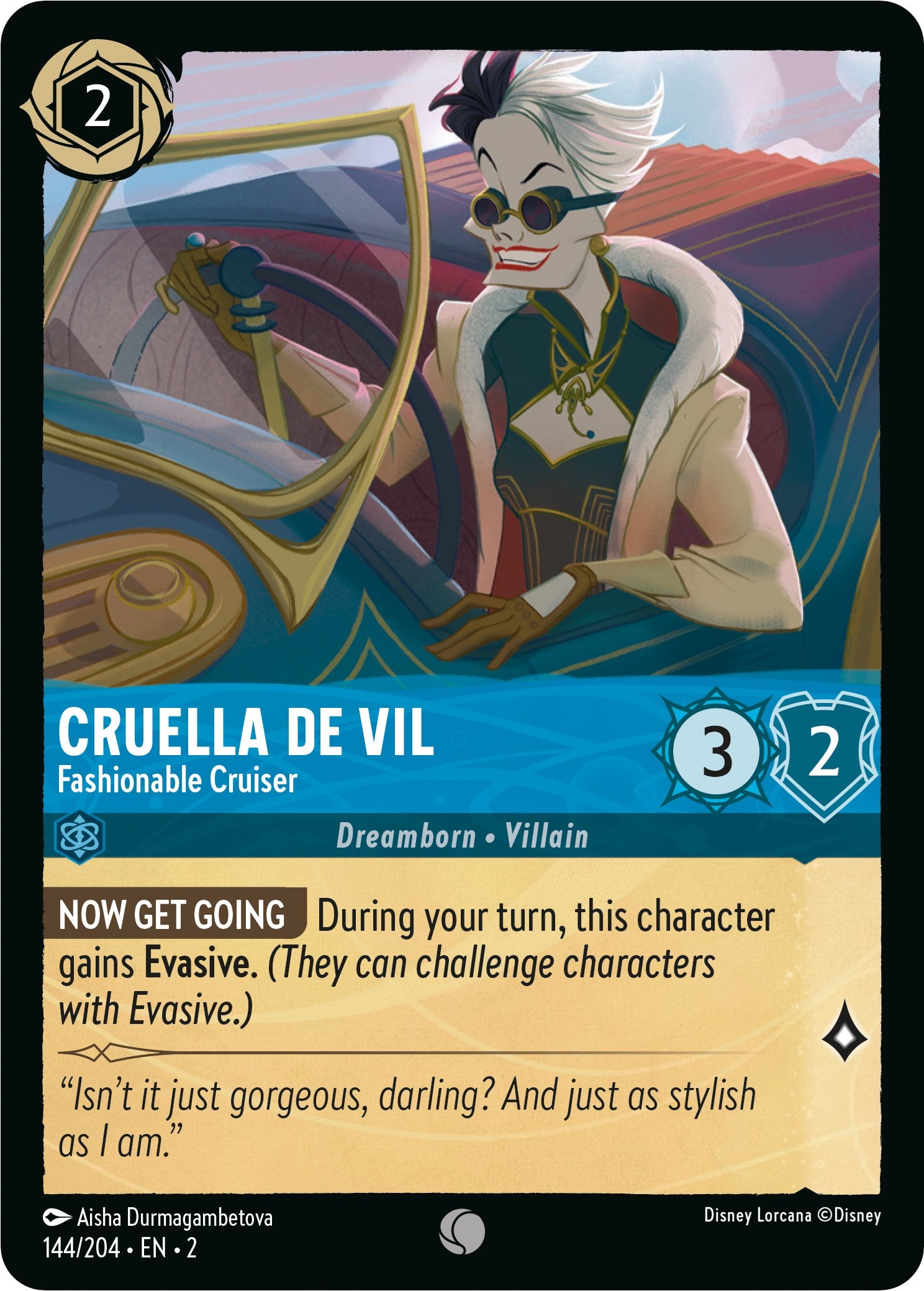 Cruella De Vil - Fashionable Cruiser (144/204) [Rise of the Floodborn] | The CG Realm