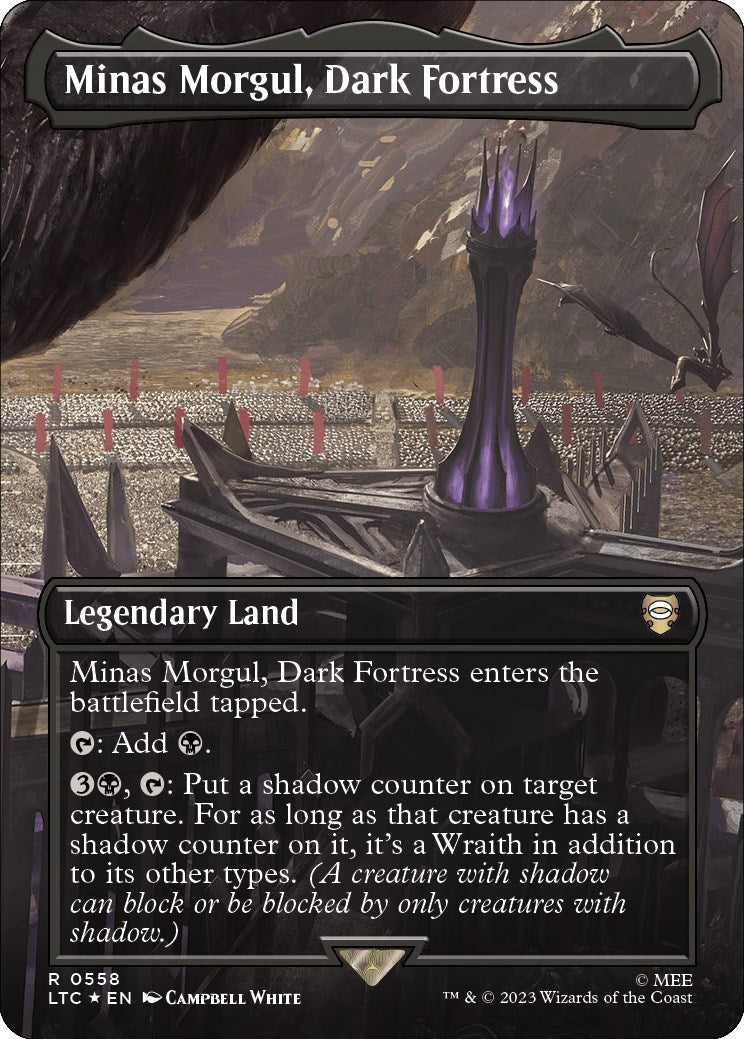 Minas Morgul, Dark Fortress (Borderless) (Surge Foil) [The Lord of the Rings: Tales of Middle-Earth Commander] | The CG Realm