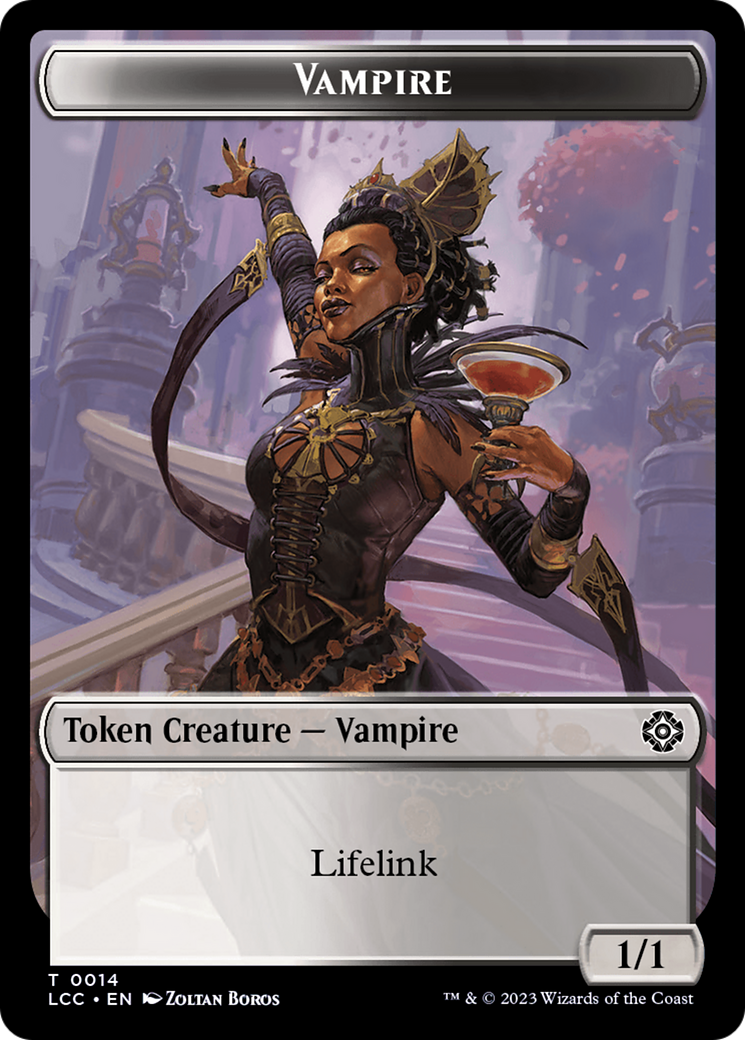 Vampire (0014) // Vampire Demon Double-Sided Token [The Lost Caverns of Ixalan Commander Tokens] | The CG Realm