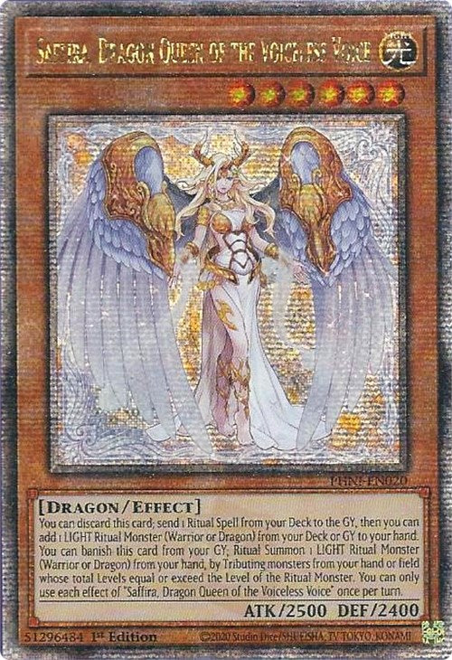 Saffira, Dragon Queen of the Voiceless Voice [PHNI-EN020] Quarter Century Secret Rare | The CG Realm