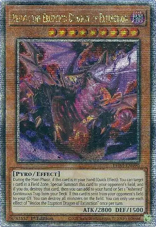 Veidos the Eruption Dragon of Extinction [PHNI-EN090] Quarter Century Secret Rare | The CG Realm