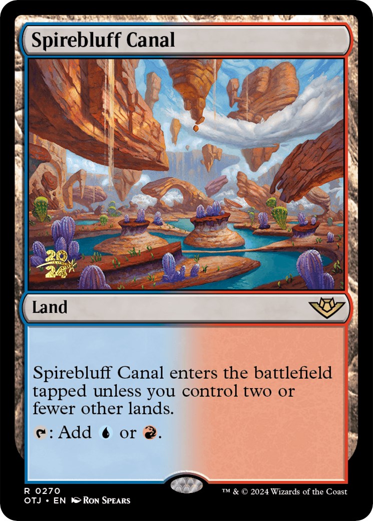 Spirebluff Canal (OTJ) [Outlaws of Thunder Junction Prerelease Promos] | The CG Realm