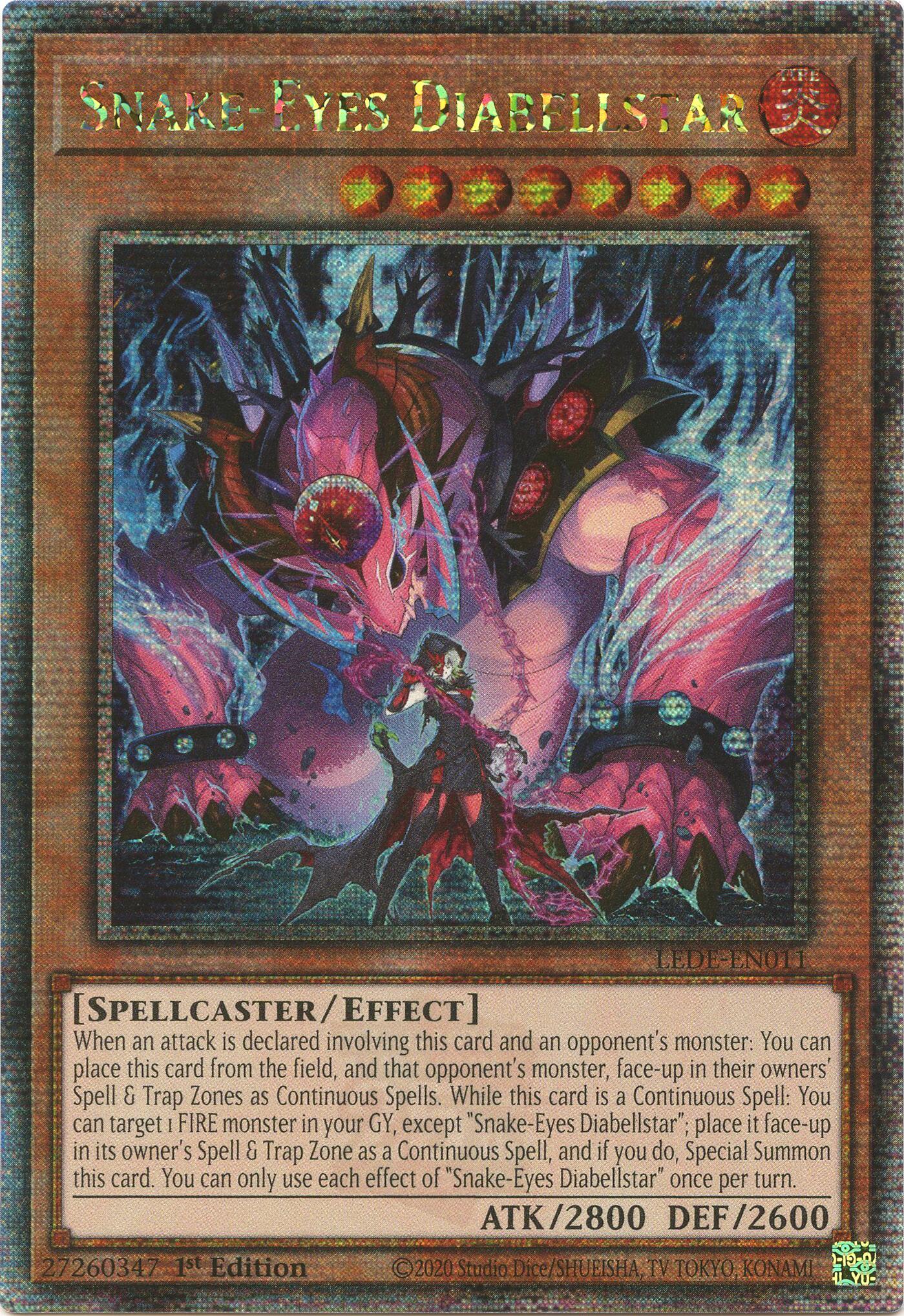 Snake-Eyes Diabellstar [LEDE-EN011] Quarter Century Secret Rare | The CG Realm