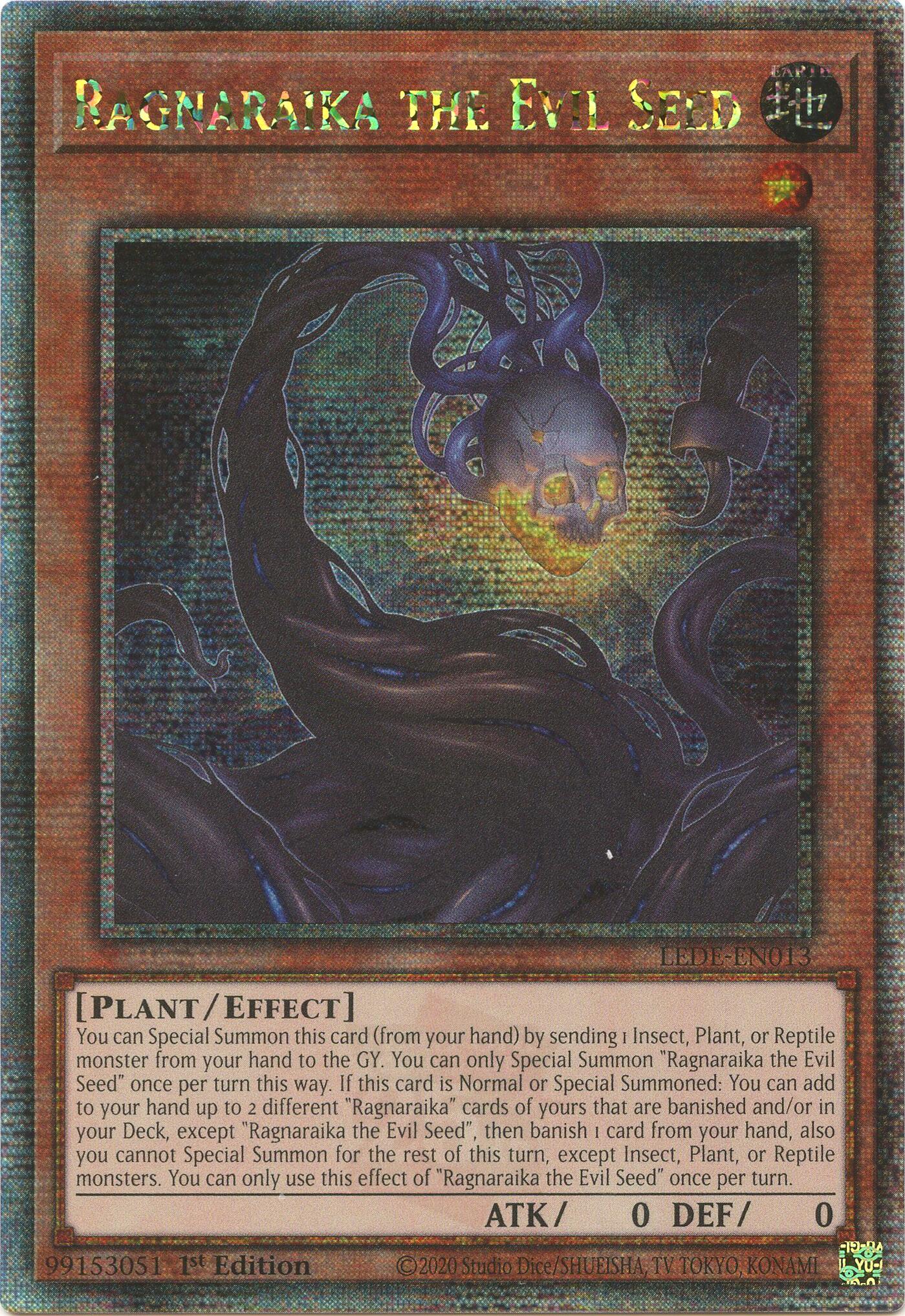 Ragnaraika the Evil Seed [LEDE-EN013] Quarter Century Secret Rare | The CG Realm