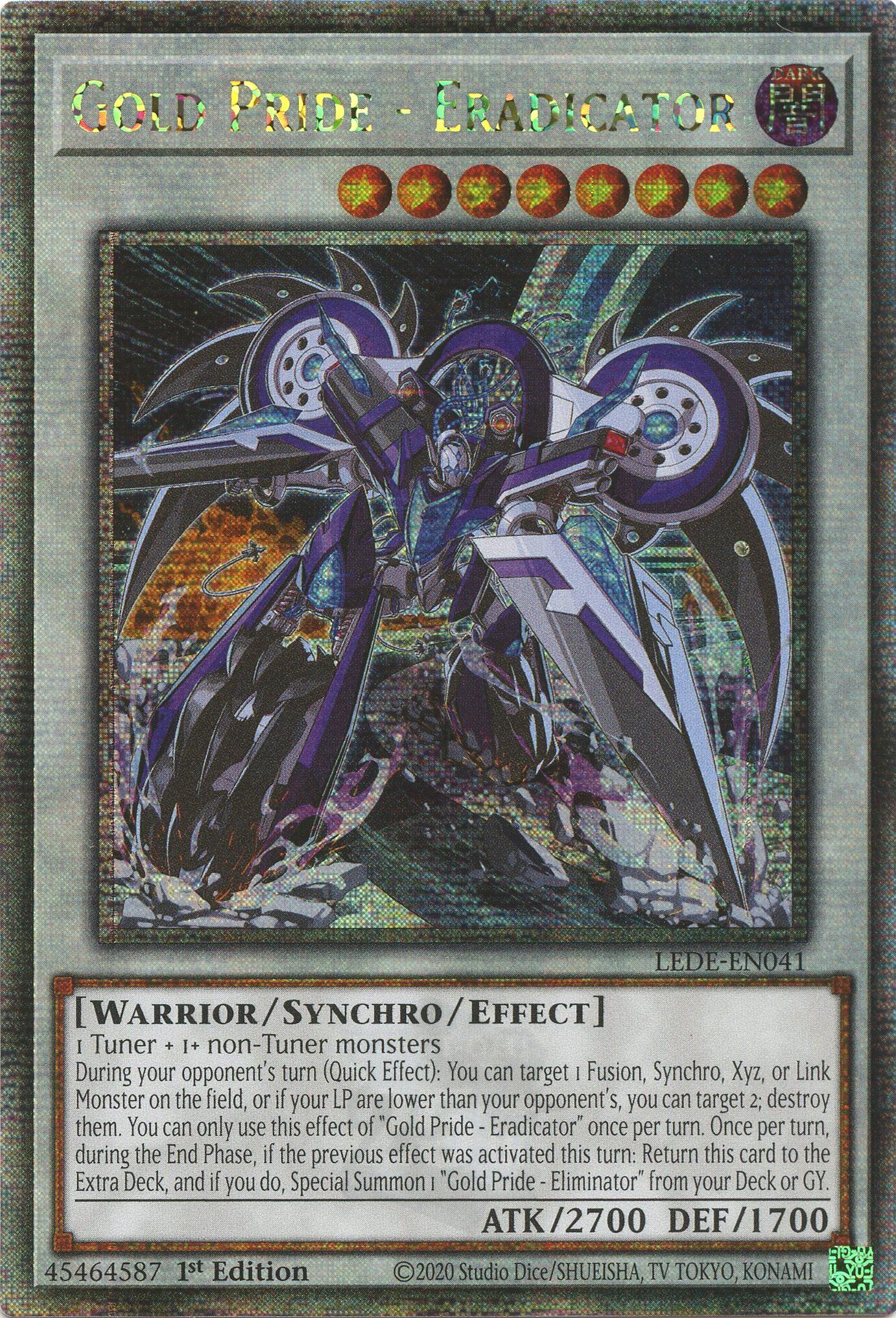 Gold Pride - Eradicator (Quarter Century Secret Rare) [LEDE-EN041] Quarter Century Secret Rare | The CG Realm